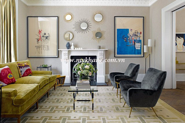 Thiết kế nội thất đẹp với ghế sofa cho phòng khách căn hộ