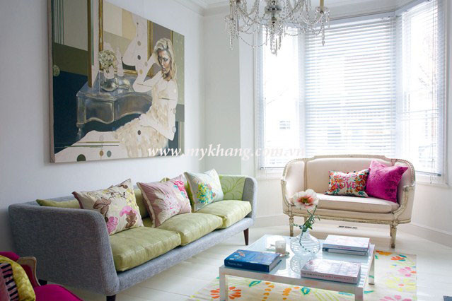 Thiết kế nội thất đẹp với ghế sofa cho phòng khách căn hộ