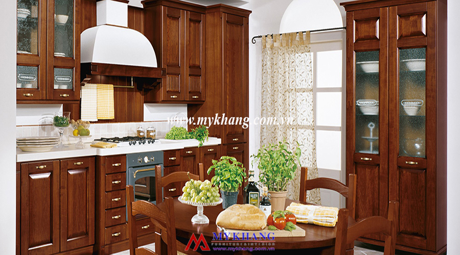 Tủ bếp gỗ tự nhiên MK01